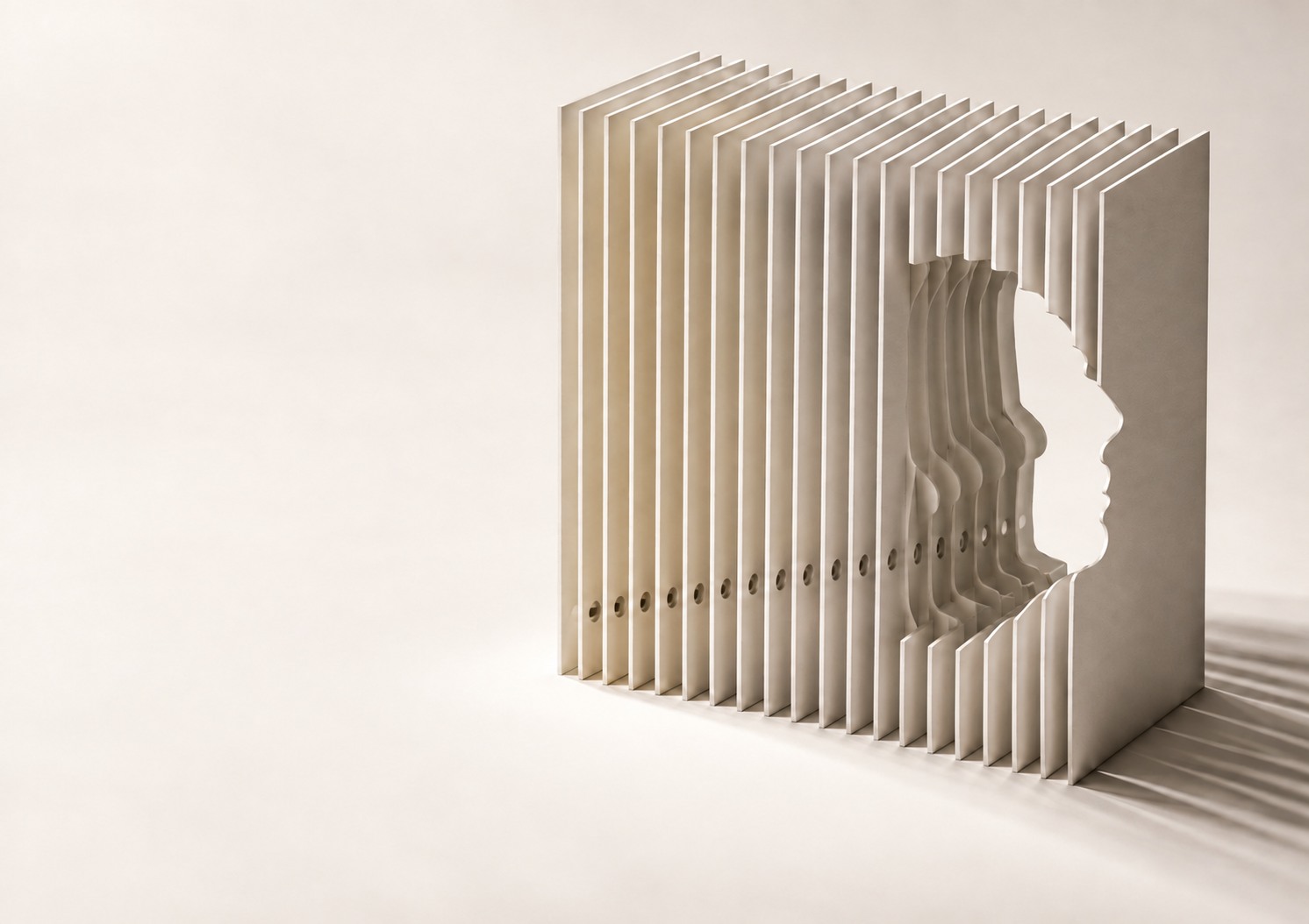 Conceptual illustration of architecture shaped around the human form